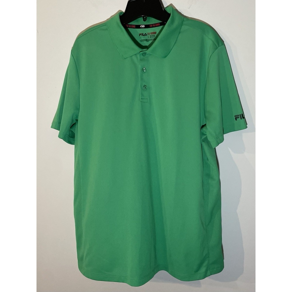 Fila Golf Sport Short‎ Sleeve Polo Shirt Men's Size Large L Kelly Green Sport